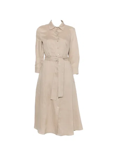 Pennyblack Tie-waist Midi Dress In Brown