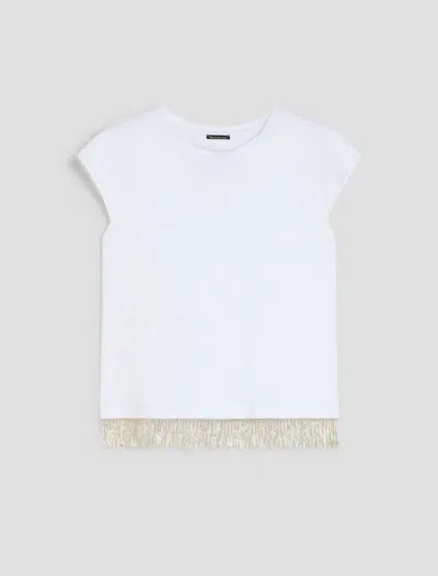 Pennyblack T-shirt With Fringe Of Beads White Woman