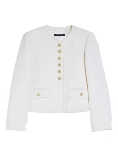 Pennyblack Tweed Buttoned Jacket In White
