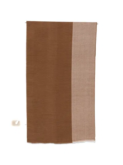 Pennyblack Two-tone Knitted Scarf In Brown