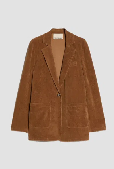 Pennyblack Velvet Jacket Woman Camel In Brown