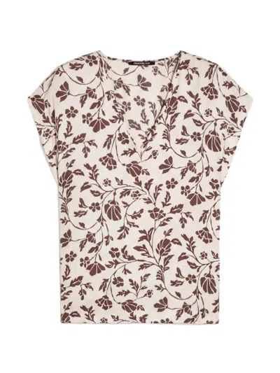 Pennyblack V-neck Floral-print Top In Animal Print