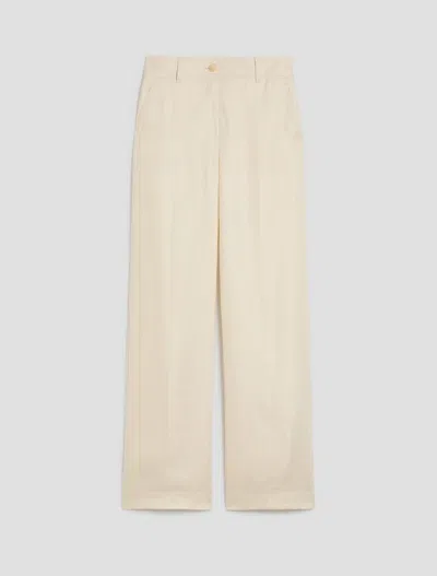 Pennyblack Wide Women's Pants White Wool In Neutral