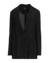Pennyblack Woman Blazer Black Size 8 Viscose, Linen In Black
