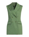 Pennyblack Woman Blazer Green Size 12 Cotton, Elastane In Green