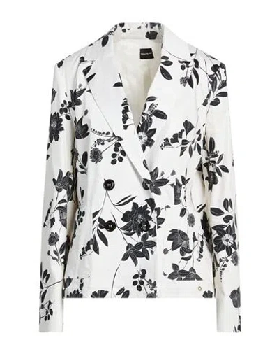 Pennyblack Woman Blazer Ivory Size 12 Cotton, Elastane In White