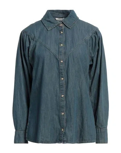 Pennyblack Woman Denim Shirt Blue Size 10 Cotton