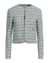 Pennyblack Woman Jacket Azure Size 2 Cotton, Acrylic, Polyester, Metallic Fiber, Polyamide In Blue