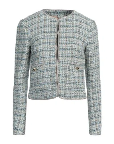 Pennyblack Woman Jacket Azure Size 2 Cotton, Acrylic, Polyester, Metallic Fiber, Polyamide In Blue