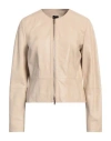 Pennyblack Woman Jacket Beige Size 10 Ovine Leather In Neutral