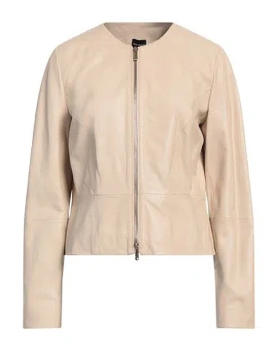 Pennyblack Woman Jacket Beige Size 10 Ovine Leather