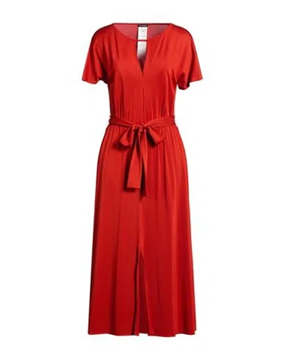 Pennyblack Woman Midi Dress Rust Size 8 Viscose, Elastane In Red