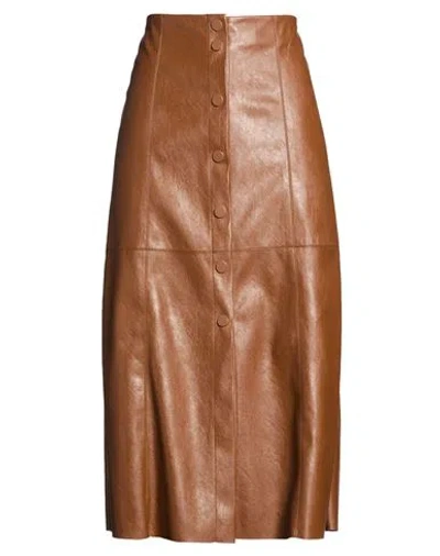 Pennyblack Woman Midi Skirt Brown Size 4 Polyester