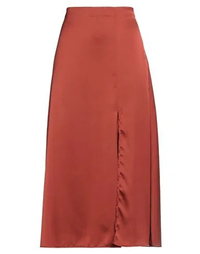 Pennyblack Woman Midi Skirt Rust Size 4 Polyester