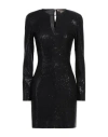 Pennyblack Woman Mini Dress Black Size 6 Polyamide, Elastane, Metallic Fiber In Black