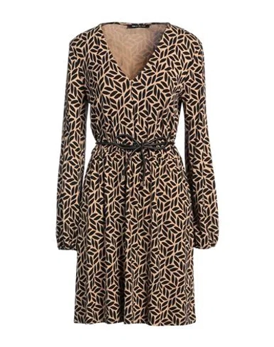 Pennyblack Woman Mini Dress Camel Size 10 Viscose, Elastane In Multi