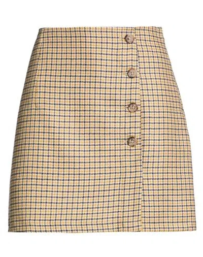 Pennyblack Woman Mini Skirt Mustard Size 4 Virgin Wool In Neutral