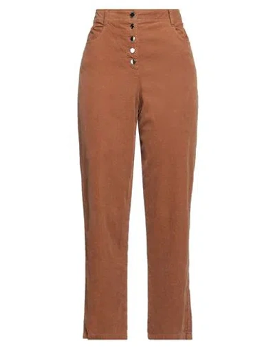 Pennyblack Woman Pants Brown Size 10 Cotton, Lyocell, Elastane