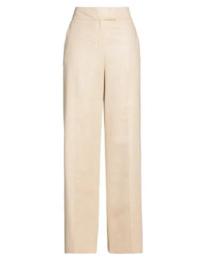 Pennyblack Woman Pants Gold Size 10 Cotton, Viscose, Polyester, Metallic Fiber, Polyamide In Neutral