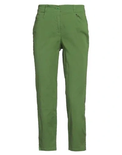 Pennyblack Woman Pants Green Size 2 Cotton, Elastane