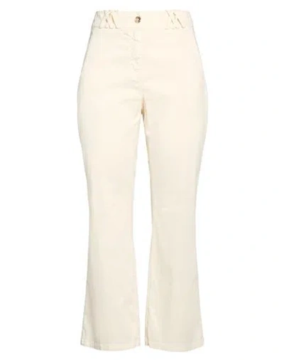 Pennyblack Woman Pants Ivory Size 8 Cotton, Elastane In Neutral