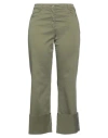 Pennyblack Woman Pants Military Green Size 10 Cotton, Elastane In Green