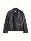 Pennyblack Woman Jacket Black Size 10 Ovine Leather In Black