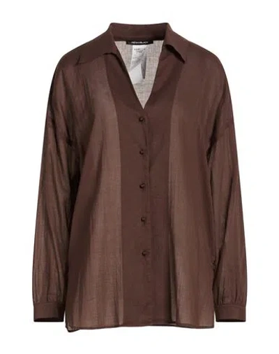 Pennyblack Woman Shirt Dark Brown Size 10 Cotton