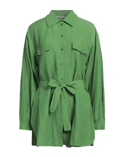 Pennyblack Woman Shirt Green Size 10 Viscose, Linen, Cotton