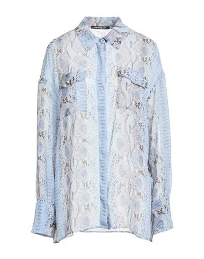 Pennyblack Woman Shirt Sky Blue Size 14 Polyester In Animal Print
