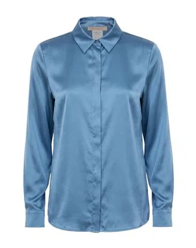 Pennyblack Woman Shirt Slate Blue Size 8 Silk