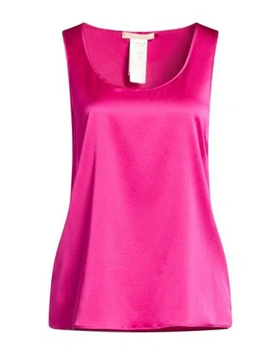 Pennyblack Woman Top Fuchsia Size 4 Silk, Elastane In Pink