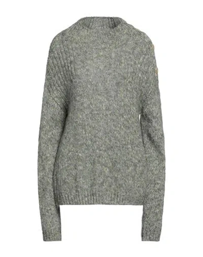 Pennyblack Woman Turtleneck Military Green Size L Acrylic, Polyamide, Mohair Wool, Wool, Metallic Fi In Gray