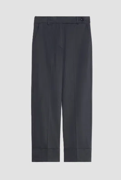 Pennyblack Women's Blue Cotton Satin Pants