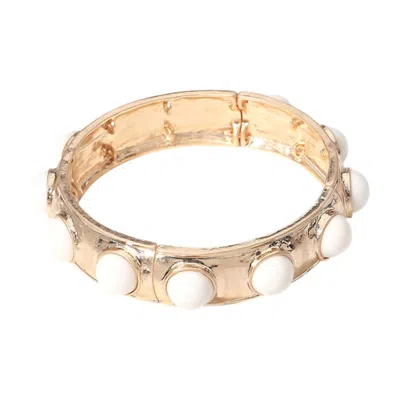 Pennyline Inc Women's Eternity Statement Bangle In Pearl In Sand