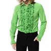 Pentagramme Disco Tuxedo Shirt In Green
