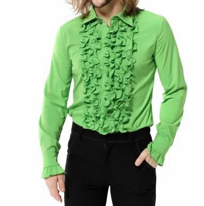 Pentagramme Disco Tuxedo Shirt In Green