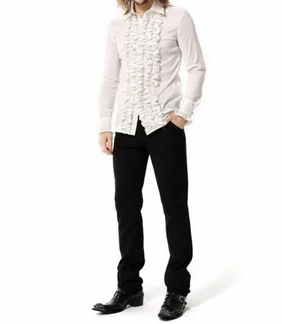 Pentagramme Disco Tuxedo Shirt In White