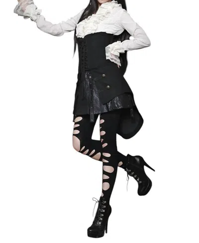 Pentagramme Gothic Military Style Waist Cincher In Black