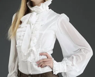 Pentagramme Victorian Gothic Blouse In White