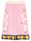 Penultimate Shell-embroidery Dragon Skirt In Pink