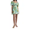 Peony Forever Mini Dress In Seychilles In Green