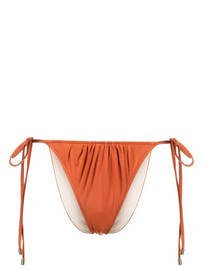 Peony Orange Melon Lace Up Bikini Bottom