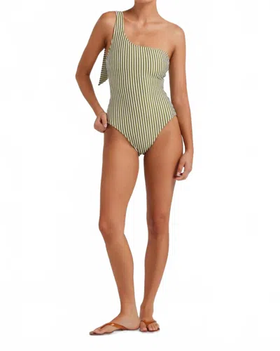 Peony One Shoulder One Piece In Fern In Transparent