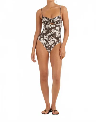 Peony Solstice One Piece Swimsuit In Florentine In Brown