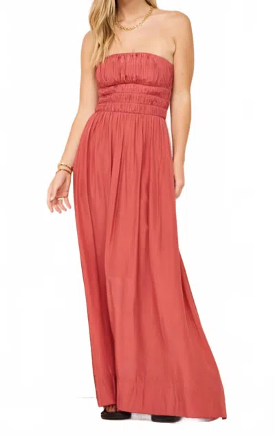 Peony Strapless Maxi Dress In Rose In Multi