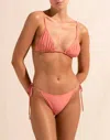 Peony Ruched String Triangle Bikini Top In Nectar In Multi