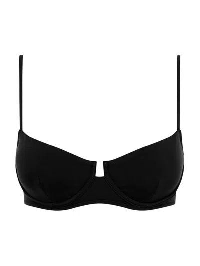 Peony Women's Balconette Bikini Top In Noir