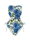 PEONY WOMEN'S FLORAL CUT-OUT ONE-PIECE SWIMSUIT