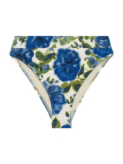 Peony Women's Floral High-waist Bikini Bottom In Marseille